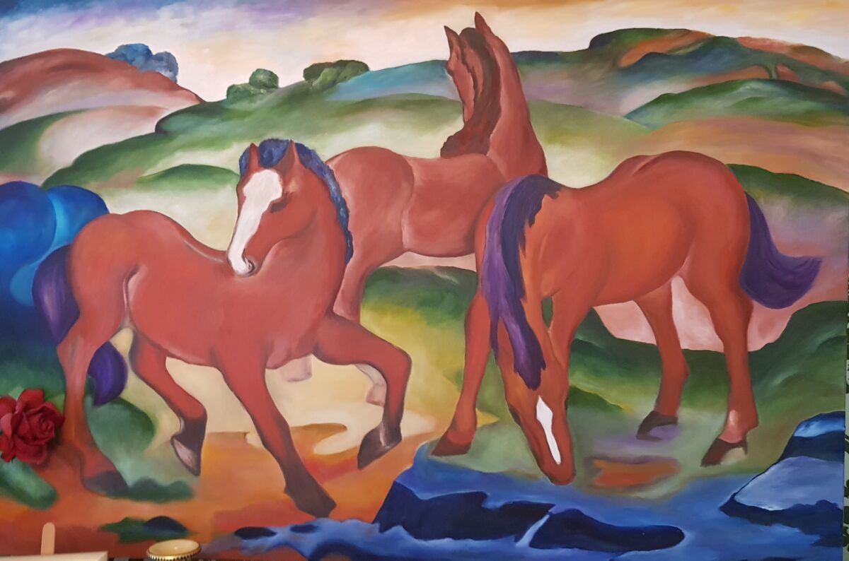 408 | 3 red horses inspired by Franz Marc (in private collection)